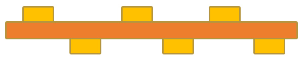 Staggered track positioning from layer to layer